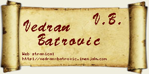 Vedran Batrović vizit kartica
